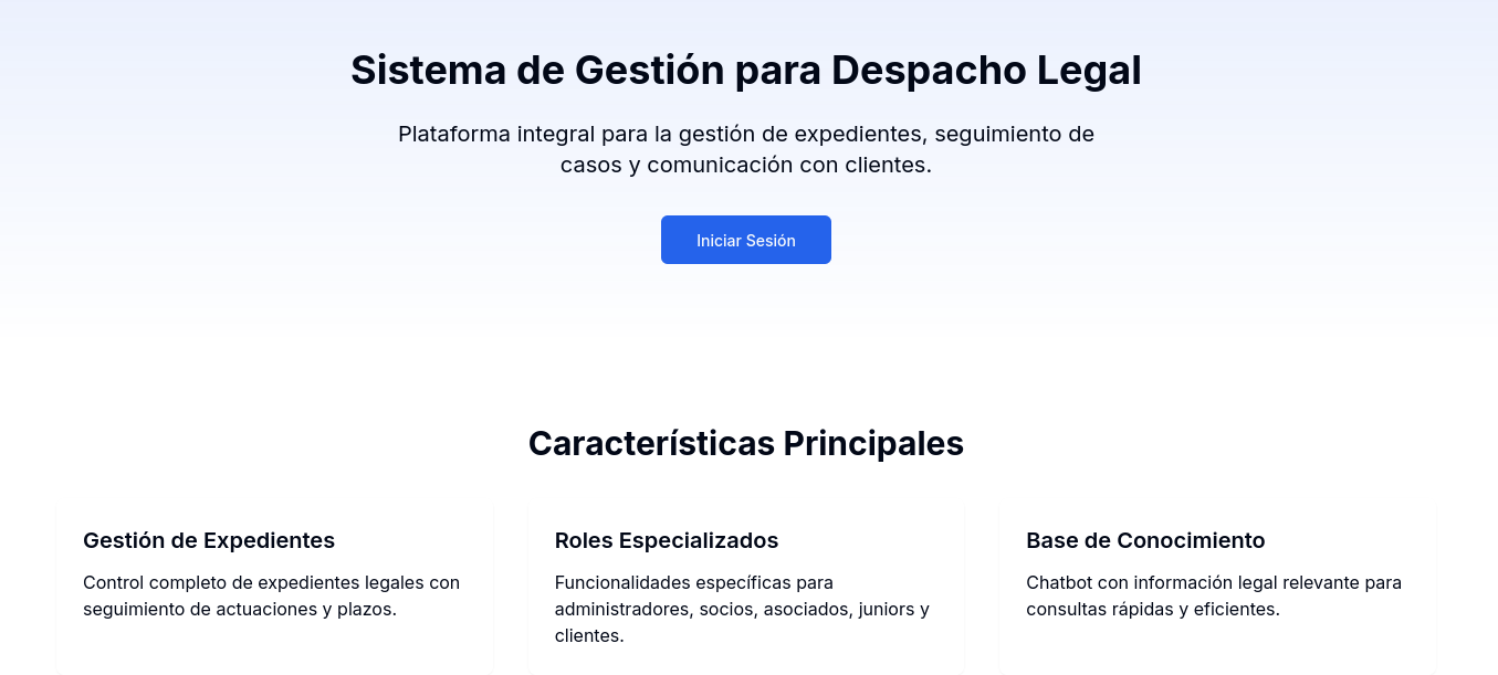 Sistema de Gestión para Despachos Jurídicos
